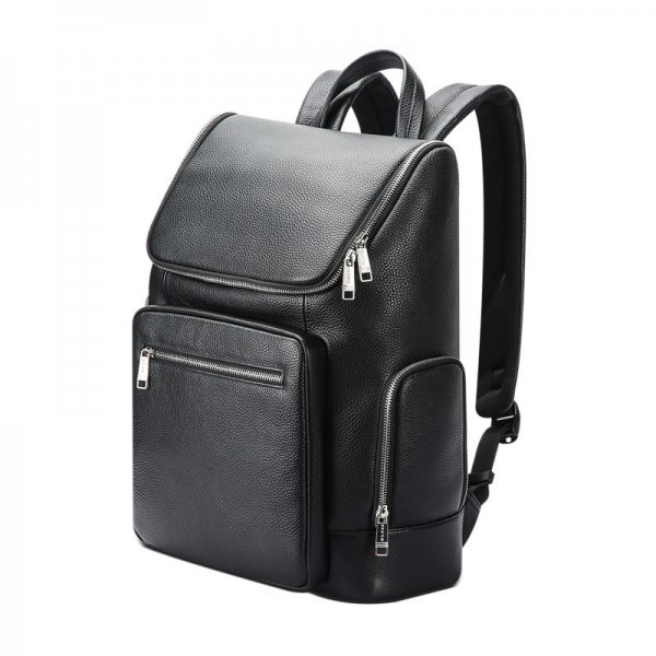 Business Leather Large Capacity Backpack Commuting Travel