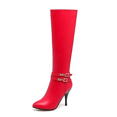 Classic women boots winter boots knee high stiletto boots rivets pointed shoes