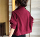 Red Workwear Denim Jacket Women's Short Jacket Top