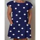 Women straight dress, polka dot lace