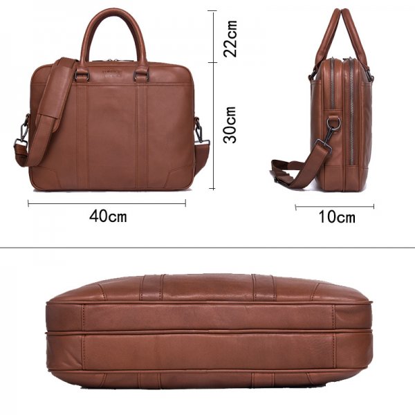 Leather Men's Business Briefcase Multifunctional