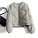 Gray Lattice Short Cotton Jacket Women