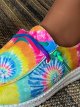 Tie-dyed Colored Canvas Shoes Casual Lace Up Lightweight Low Top