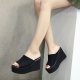 Comfortable high heel slippers  wedge sandals  suede women's shoes