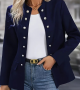 Winter Fashion Solid Color Stand Collar Double Breasted Cardigan Jacket