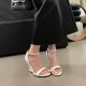 Summer Round Toe Fashion Wedge Sandals Ankle-strap Buckle Patent Leather High Heels