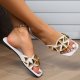 Plus Size Women's Slippers Outdoor All-matching Studded Square Toe Flat Bottom Sandals