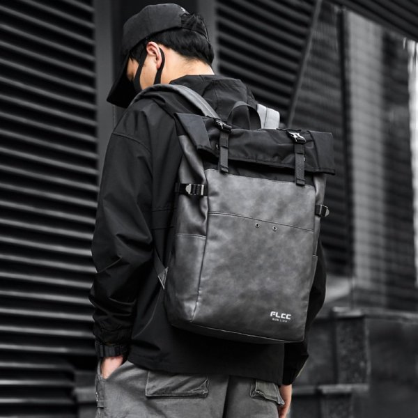 Leather leisure travel backpack