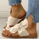 Beach Slippers Flat Bottom Non-Slip Bow