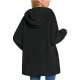 European And American Plush Hooded Button Pocket Cardigan Casual Coat