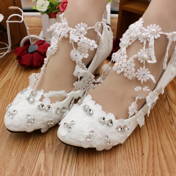 Wedding White Anklet High Heels