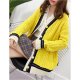 Women Slim long-sleeved cardigan solid daily routine cotton