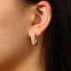 Women's Fashion Simple Stainless Steel Gold Pearl Earrings