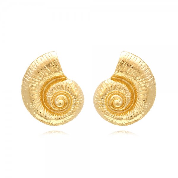 Exaggerated Beach Style Alloy Conch Earrings