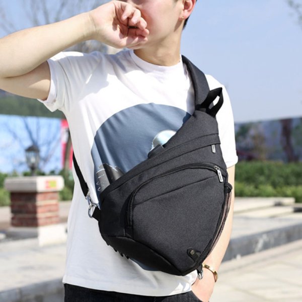 Men's Chest Bag Large Capacity Water Cup Storage Bag Travel USB Bag