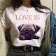 Pet Dog Cartoon Print Round Neck Short Sleeve