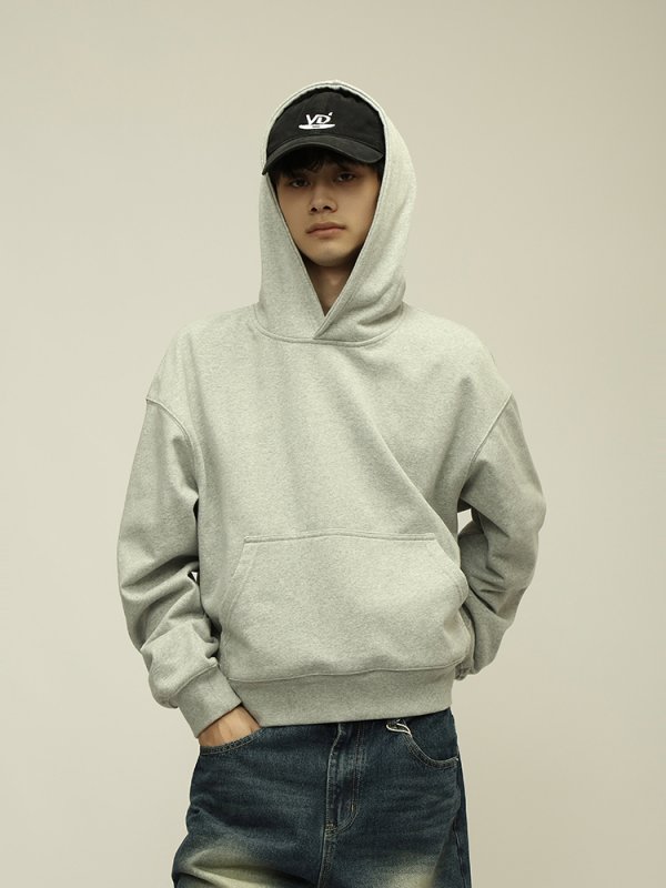 Brushed Basic Solid Color Short Hoodie For Men And Women