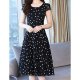 Women straight dress, dot print