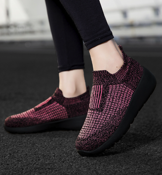 Plus Size Men's And Women's Fly-knit Sneakers Slip-on Casual Shoes