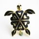 Black dripping turtle brooch enamel style animal corsage