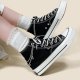 Summer New Star Chain Canvas High-top Shoes Women