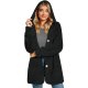 European And American Plush Hooded Button Pocket Cardigan Casual Coat