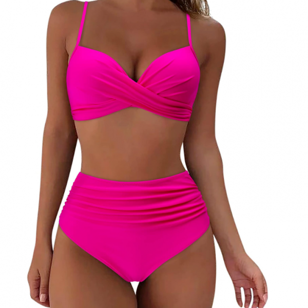 Printed Two-piece Push-up Bikini High Waist Swimsuit