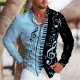 New European And American Men's Youth Long-sleeved Shirt 3D Printing