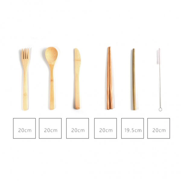 Portable Bamboo Tableware 6-Piece Set