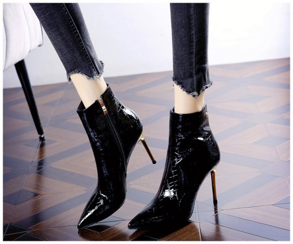 Pointed High Heels Patent Leather Stilettos