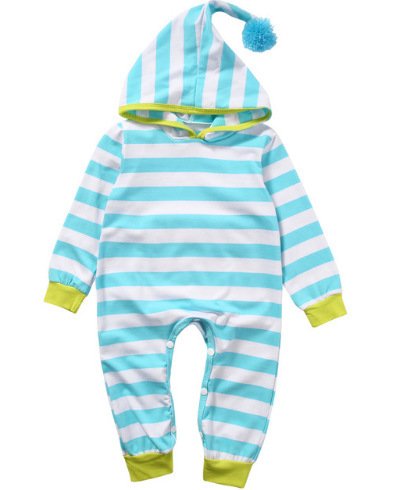 Baby Jumpsuit Solid Color Striped Long Sleeve Climbing Clothing