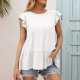 Amazon AliExpress WISH Summer New Style European And American Women's Loose Round Neck Fungus Short Sleeve Top