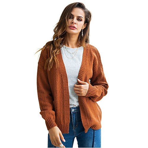 Women solid color long sleeve Slim cardigan basic daily routine cotton