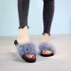 Ostrich wool flat slippers