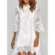 Dresses Women Basic Dress Elbise Vestidos Robe Femme, Solid Colored Lace White