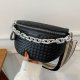 Waist Bag Soft Leather Individual Wide Shoulder Strap Woven Chest Bag Women's Shoulder Bag