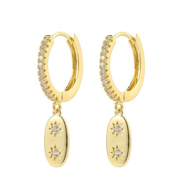 Women's Fashion Octagonal Groove Earrings