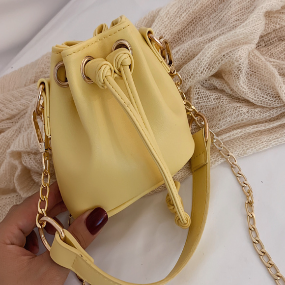 Canvas bucket shoulder bag