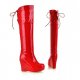 Winter shoes shoe heel wedge shoe round the knee-high boots