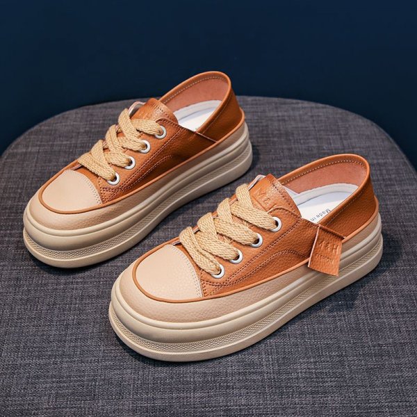 Simple And Versatile Casual Thick Soled Canvas Shoes For Women