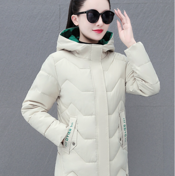 Mid-length Hooded Thickened Thermal Down Cotton-padded Coat