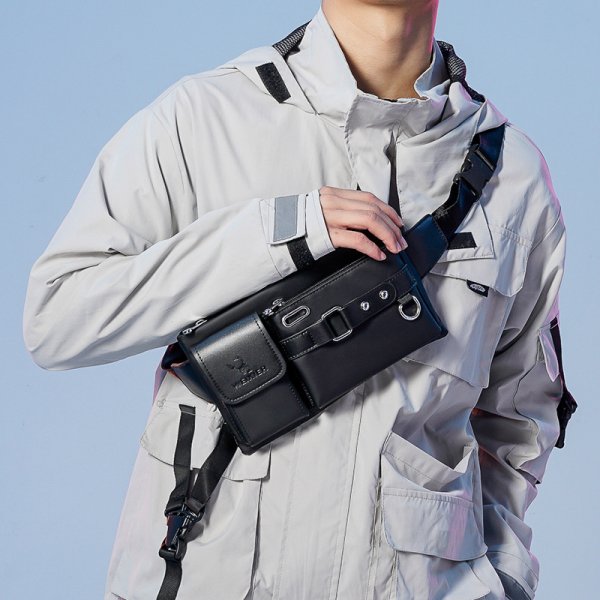 Men's Casual Retro Waist Bag Large Capacity Waterproof