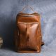 Vintage Crazy Horse Leather Hand-carrying Backpack Travel Leather Hiking Backpack