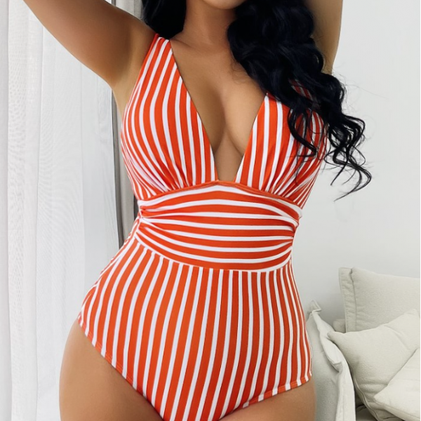 One-piece Swimsuit Sexy Stripes Swimsuit Women's Multi-color Bikini