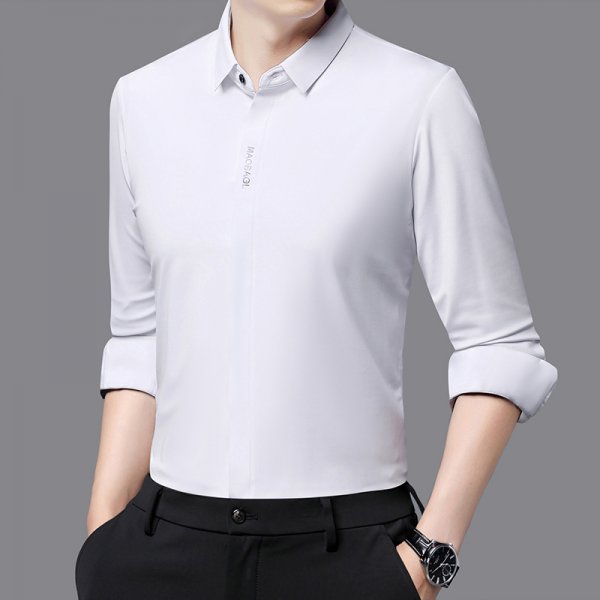 Dark Placket Seamless Long-sleeved Shirt