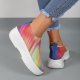 European And American Platform Color Gradient Fly-knit Sneakers