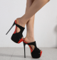 Color Block Peep Toe High Heels