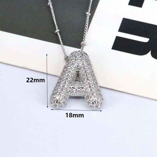 Letter Necklace Female Copper Inlaid Zircon Niche Temperament Hip Hop Clavicle Chain