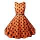 Women Vintage Chic A-Line Dress with Polka Dot