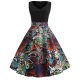 Female punk and gothic dress, floral geometric camouflage patchwork